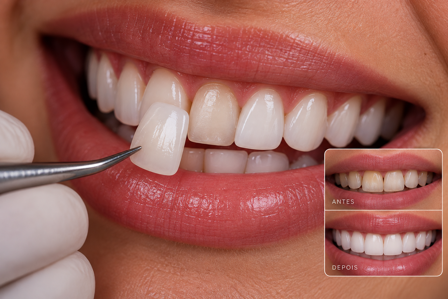 Imagem ilustrativa de facetas dentárias